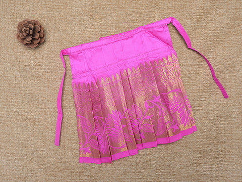 Floral Zari Border Hot Pink Silk Amman Pavadai Set