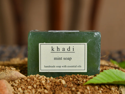 Pack Of 3 Handmade Soaps -Mint, Hibiscus And Neem Tulsi