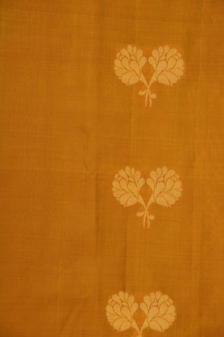 Floral Buttas Mustard Yellow Soft Silk Saree