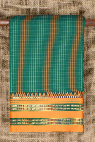 Zari Border In Checks Pine Green Apoorva Art Silk Saree