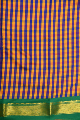 Daimond Border With Multicolor Checks Apoorva Silk Saree