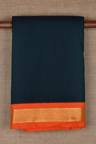 Plain Oxford Green With Contrast Border Apoorva Silk Saree