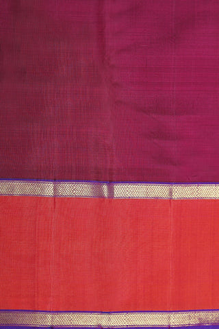 Big Border In Plain Burgundy Kanchipuram Silk Saree