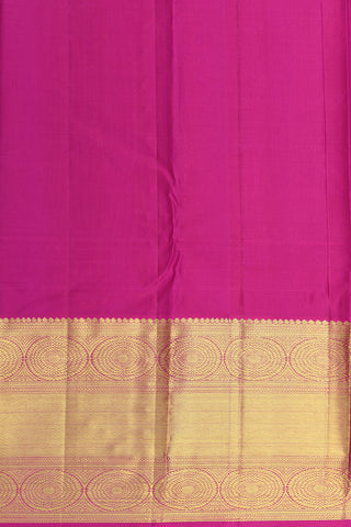 Big Contrast Border With Rudraksh Motif Parrot Green Kanchipuram Silk Saree