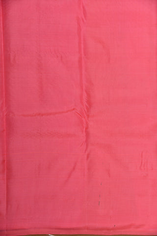 Floral Zari Border With Square Box Buttis Rose Pink Kanchipuram Silk Saree