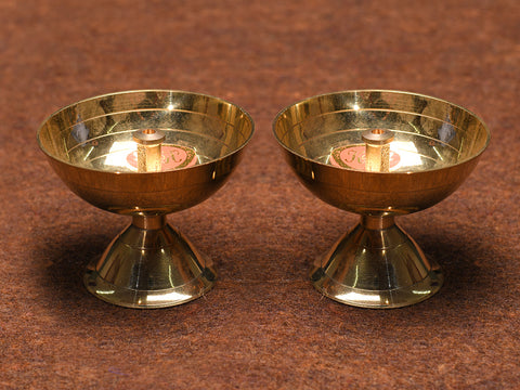 Traditional Brass Vilakku Set