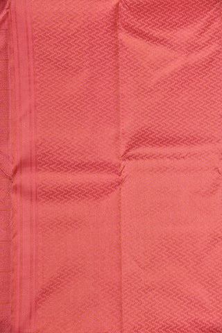 Floral Zari Border With Square Box Buttis Rose Pink Kanchipuram Silk Saree