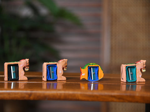 Set Of 4 Wooden Pencil Sharpener For Kids