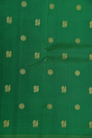 Mayil Chakram Butta Leaf Green Kanchipuram Silk Saree