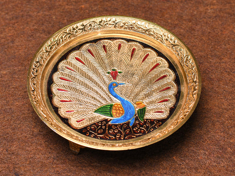 Brass Peacock Design Pooja Stand