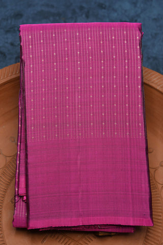 Plain Border With Zari Stripes Purple Kanchipuram Silk Saree