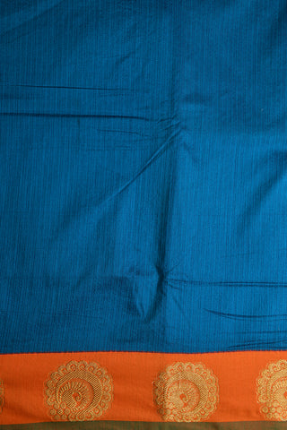 Contrast Border Ink Blue Kalyani Cotton Saree