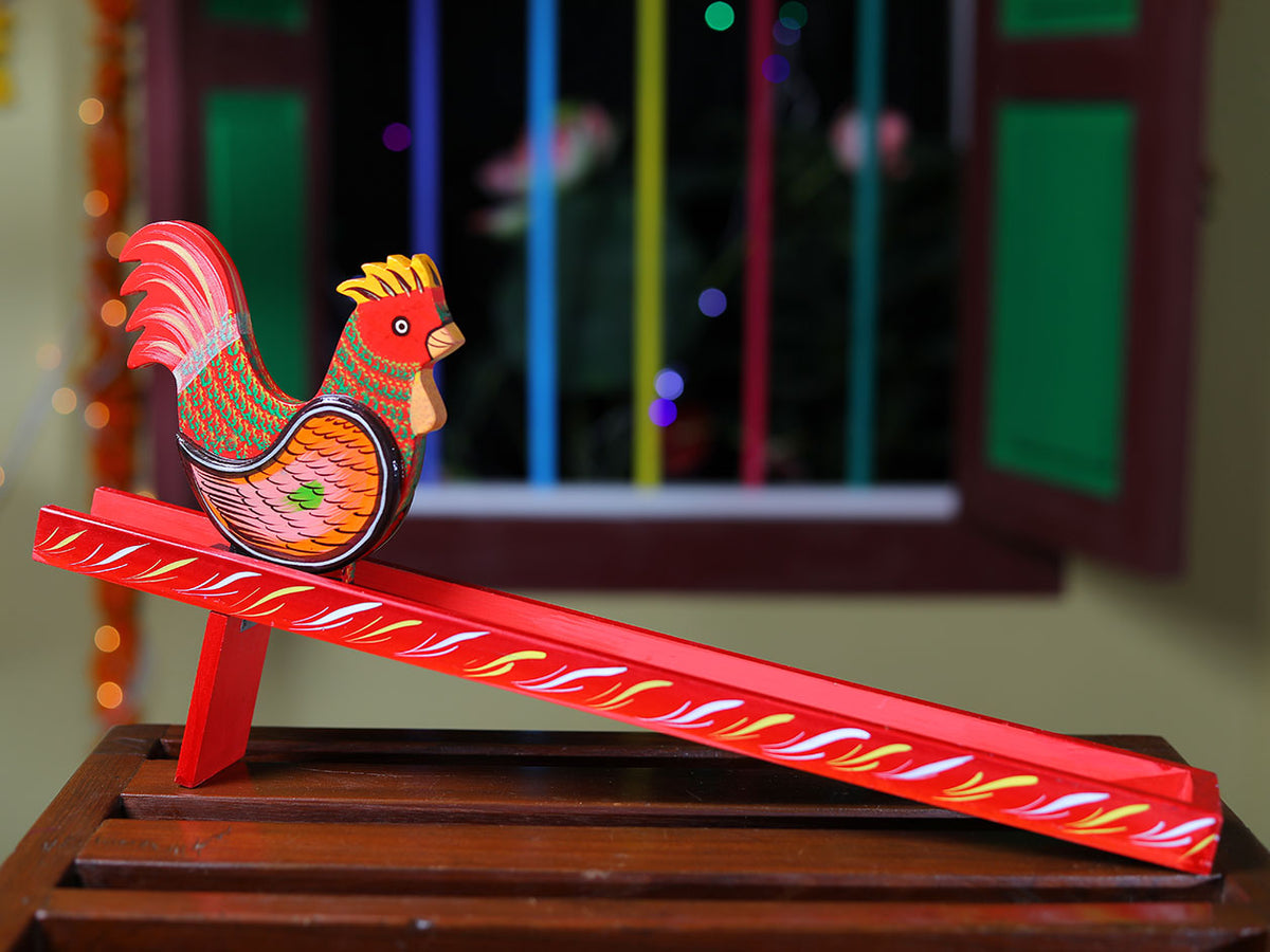 Handpainted Wooden Hen Track Toy