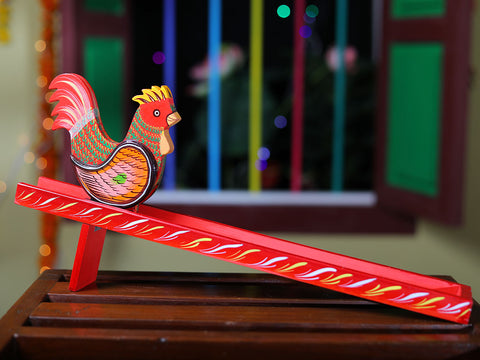 Handpainted Wooden Hen Track Toy