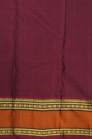 Contrast Zari Border With Veldhari Stripes Taupe Grey Kanchipuram Silk Saree