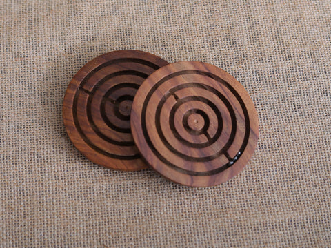 Traditional Wooden Small Size Set Of 2 Labyrinth Game