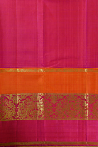 Multicolor Peacock Border Design Kanchipuram Silk Saree