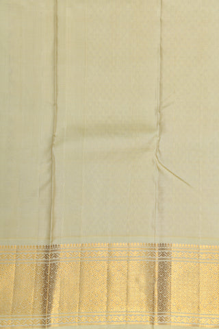 Big Border With Big Diamond Butta Light Beige Kanchipuram Silk Saree