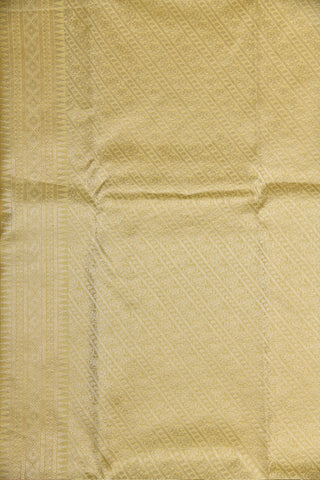 Rudraksh Zari Border With Geometric Pattern And Butta Soft Yellow Kanchipuram Silk Saree