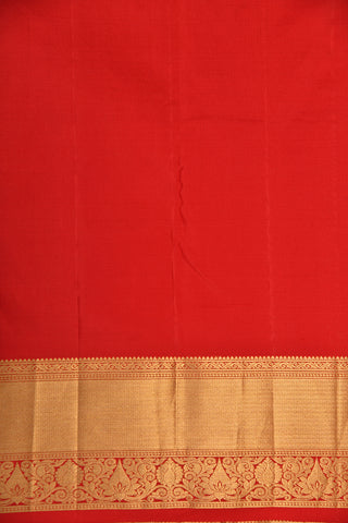 Brocade With Red Vanki Design Border Kanchipuram Silk Saree