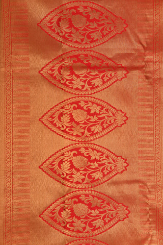 Brocade With Red Vanki Design Border Kanchipuram Silk Saree