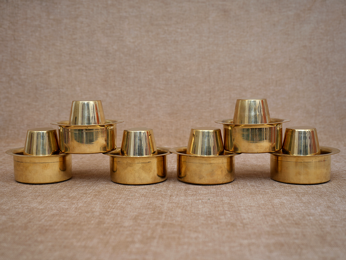 Set Of 6 Brass Dabara Set