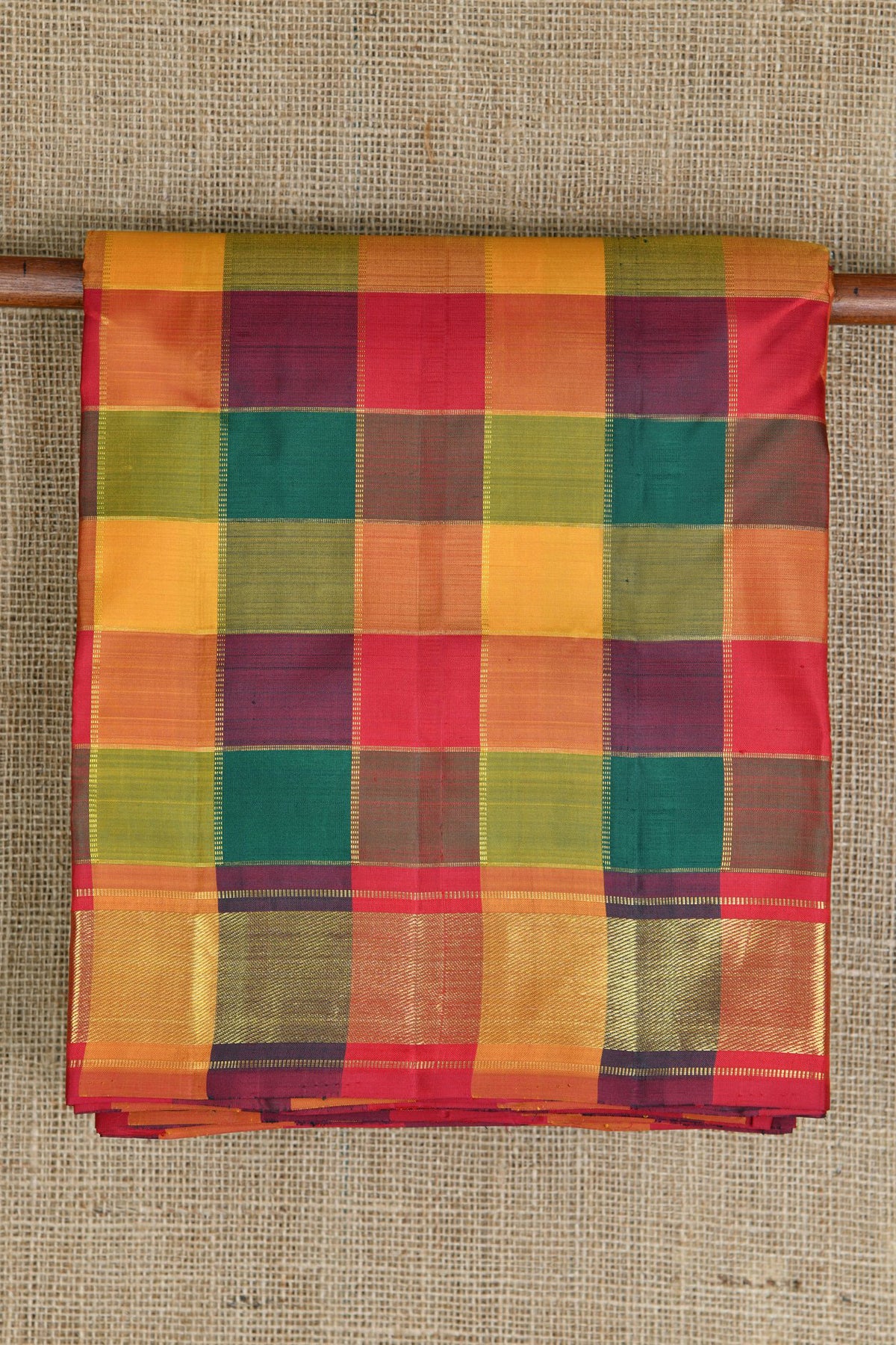 Palum Pazhumum Kattam Multi Color Nine Yards Silk Cotton Saree