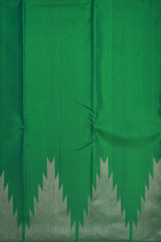 Temple Border Plain Emerald Green Kanchipuram Silk Saree