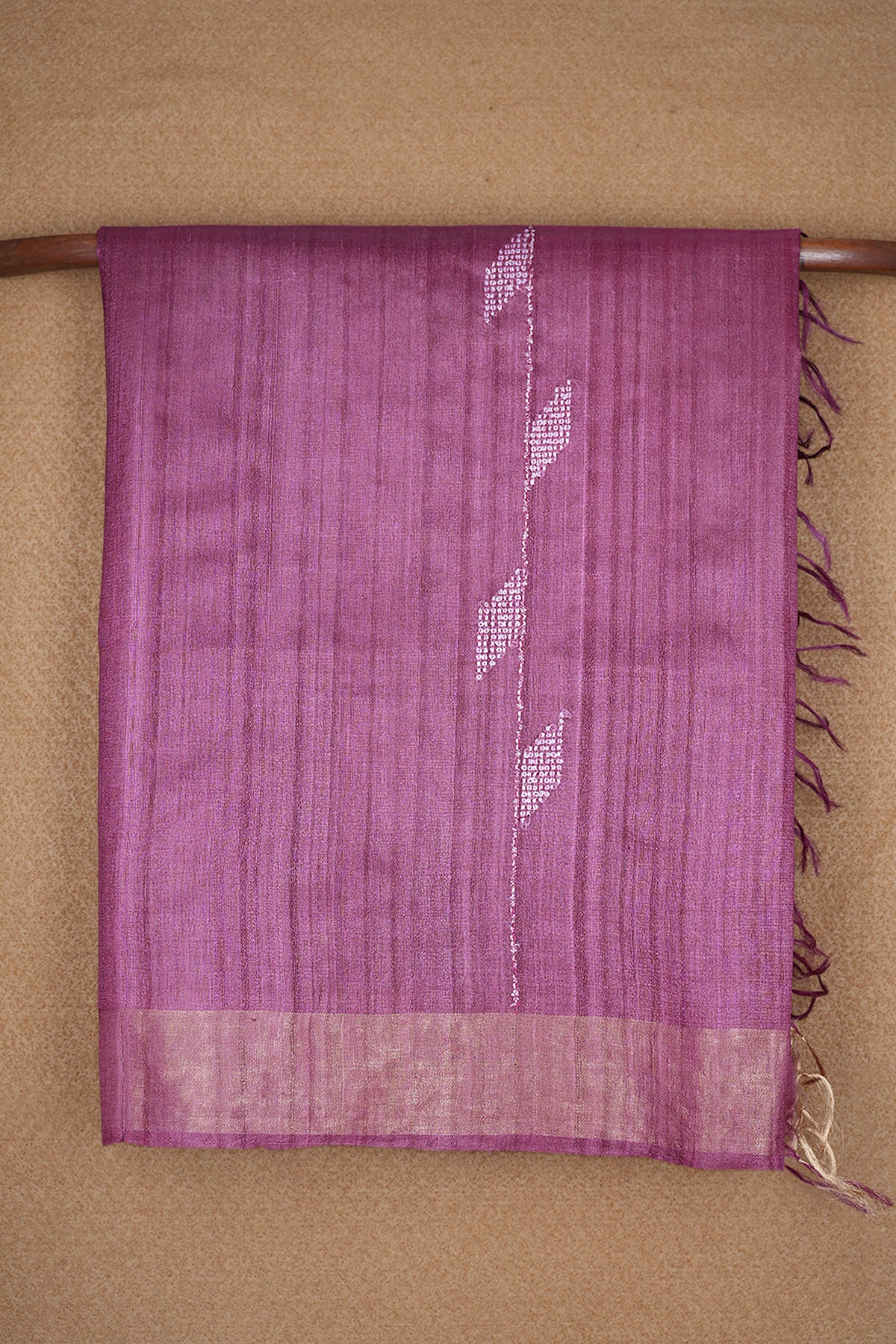 Threadwork Design Mulberry Purple Jute Saree