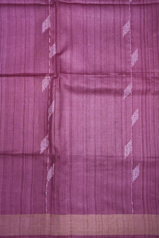 Threadwork Design Mulberry Purple Jute Saree