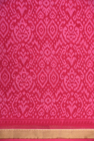 Allover Design Magenta Pink Printed Ahmedabad Cotton Saree