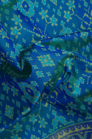 Allover Printed Design Capri Blue Patola Silk Saree