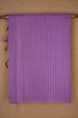 Allover Stripes Design Purple Raw Silk Saree