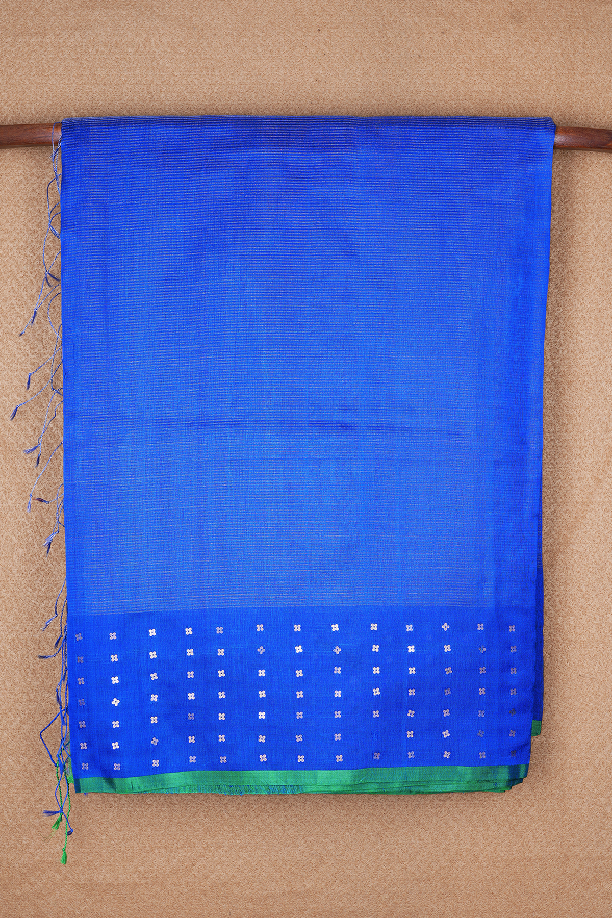 Allover Stripes Design Royal Blue Jute Saree