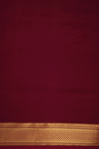 Arai Maadam Border Ruby Red Nine Yards Silk Cotton Saree