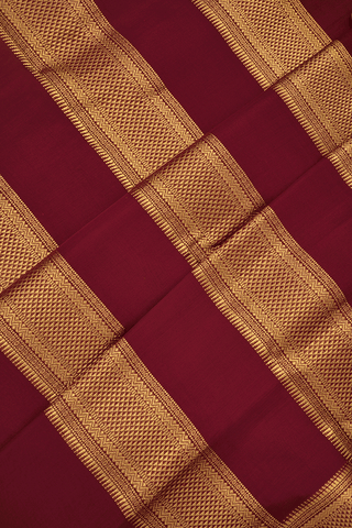 Arai Maadam Border Ruby Red Nine Yards Silk Cotton Saree