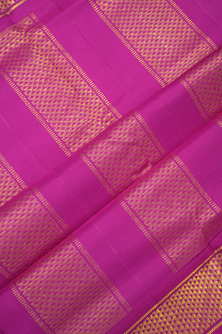 Arai Maadam Border Purple Kanchipuram Nine Yards Silk Saree