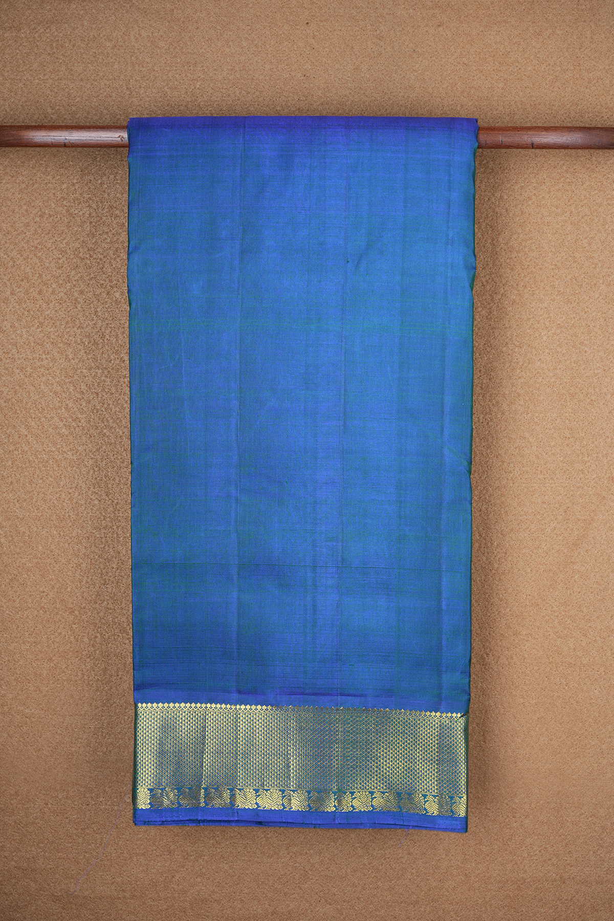 Arai Maadam Zari Border Capri Blue Nine Yards Silk Saree