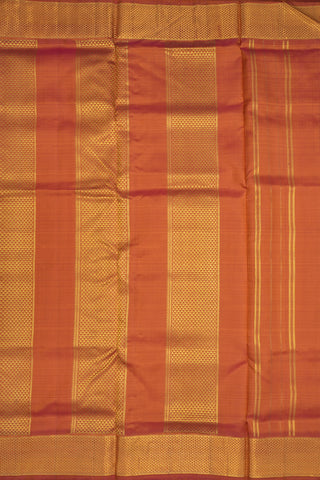 Arai Madam Border Orange Kanchipuram Nine Yards Silk Saree