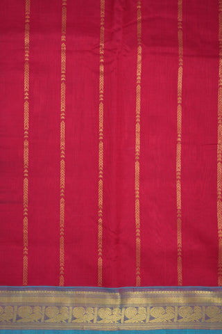 Arrow Zari Lines Scarlet Red Silk Cotton Saree