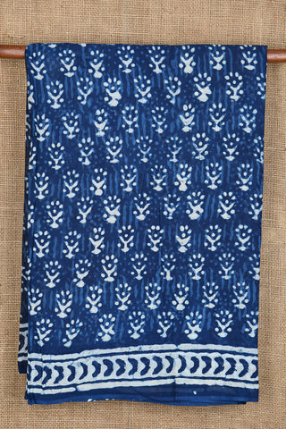 Bagru Printed Indigo Blue Hyderabad Cotton Saree