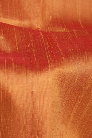 Bavanchi Border Plain Ochre Orange Raw Silk Saree