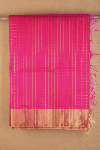 Bavanchi Border Rani Pink Raw Silk Saree