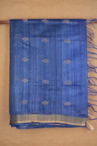 Bavanchi Border Royal Blue Jute Saree