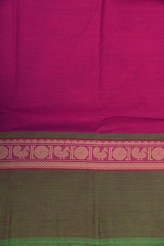 Big Ganga Jamuna Border In Plain Magenta Pink Chettinad Cotton Saree