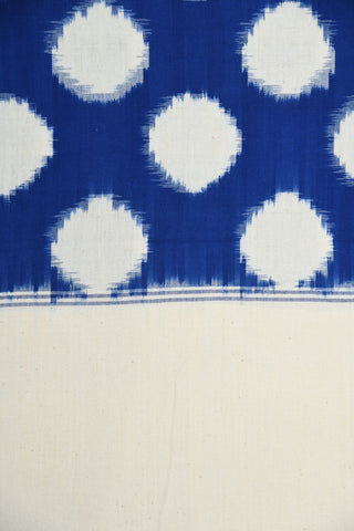 Big Polka Dots Cobalt Blue And White Cotton Double Bedspread