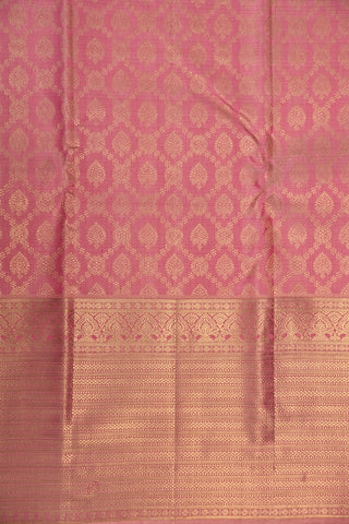 Big Zari Border In Brocade Onion Pink Kanchipuram Silk Saree