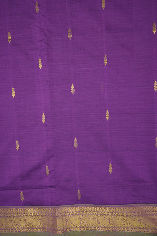 Peacock Border Purple Traditional Silk Cotton Saree