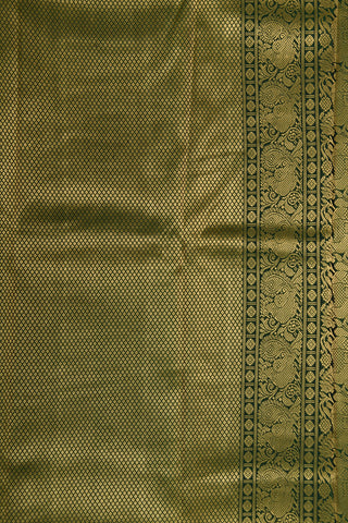 Ganga Jamuna Traditional Border With Peacock Motif Black Kanchipuram Silk Saree