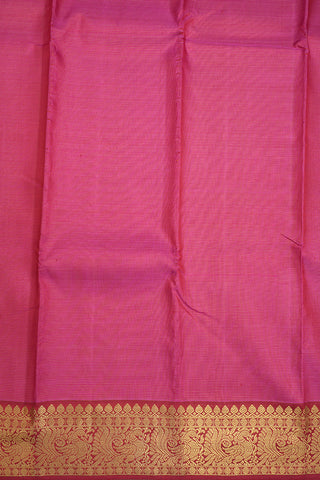 Peacock Zari Border Magenta Kanchipuram Silk Saree